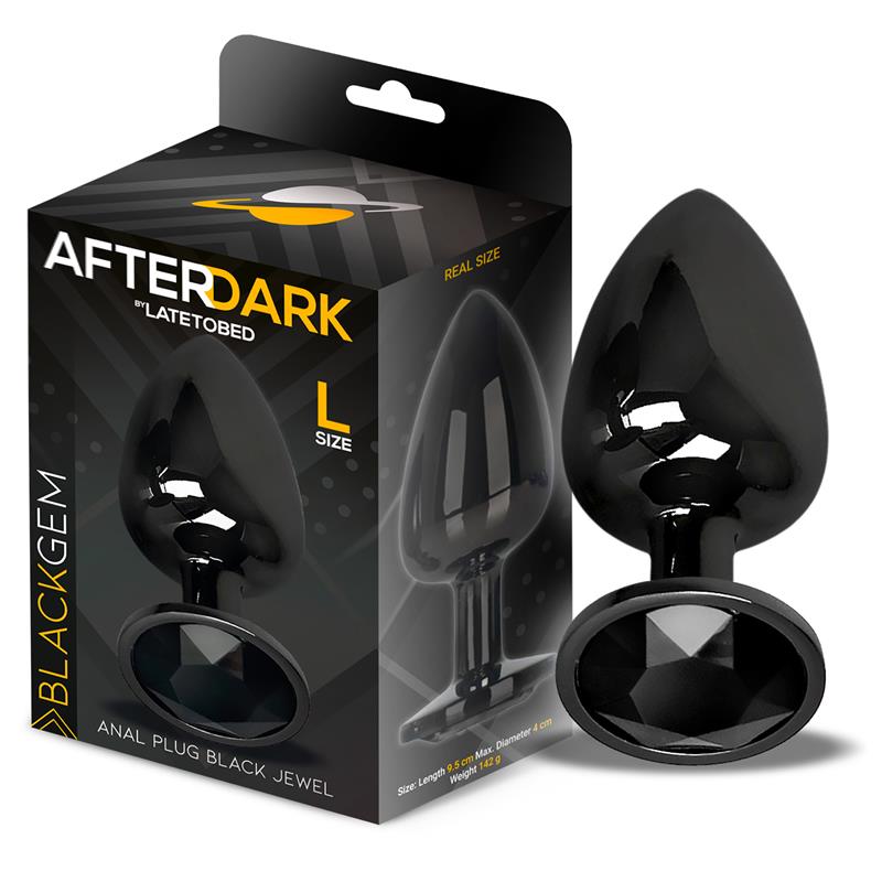 PLUG ANAL DE METAL BLACKGEM COM JOIA PRETA TAMANHO L