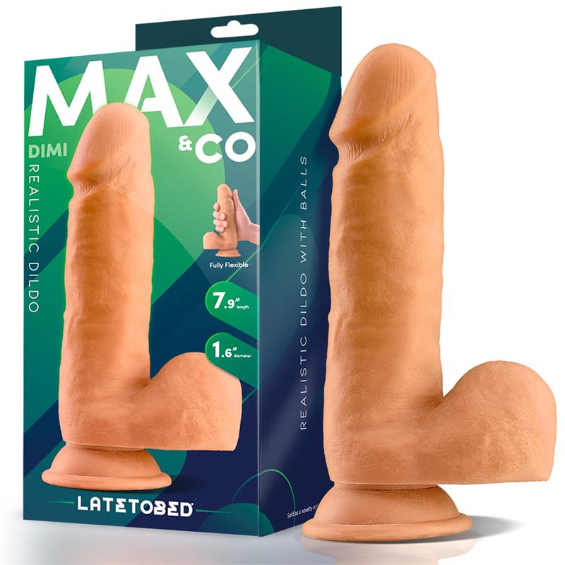 MAX & CO DIMI DILDO REALISTA COM TESTÍCULOS 7,9" NATURAL
