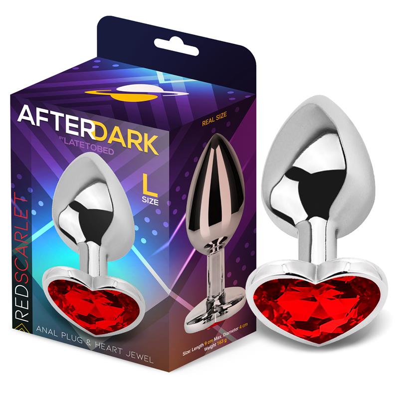 PLUG ANAL CORAÇÃO BASE VERMELHO ESCARLATE TAMANHO L