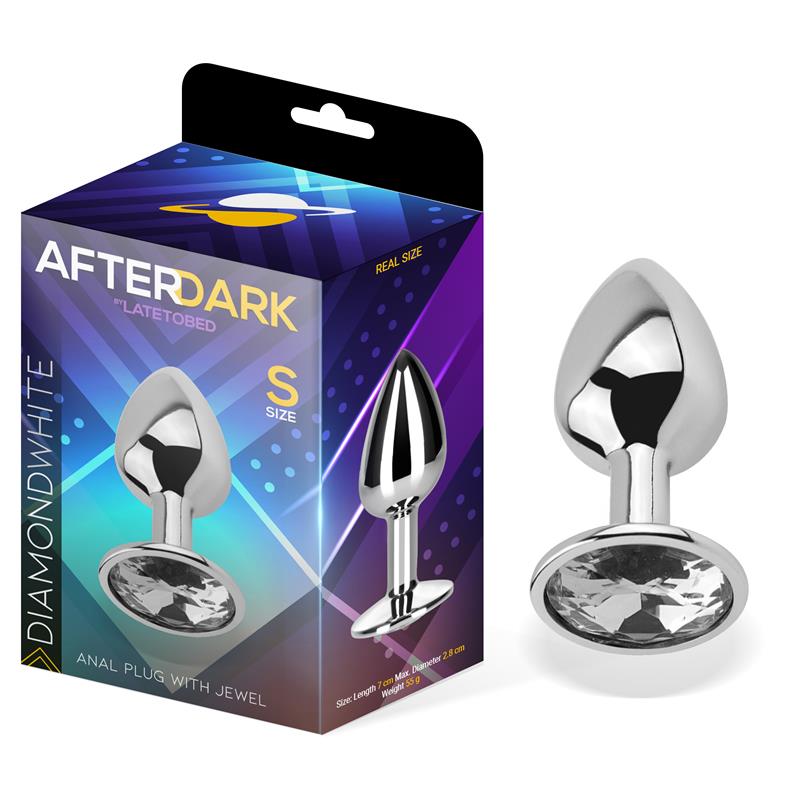 PLUG ANAL COM JOIA DE DIAMANTE BRANCO TAMANHO S