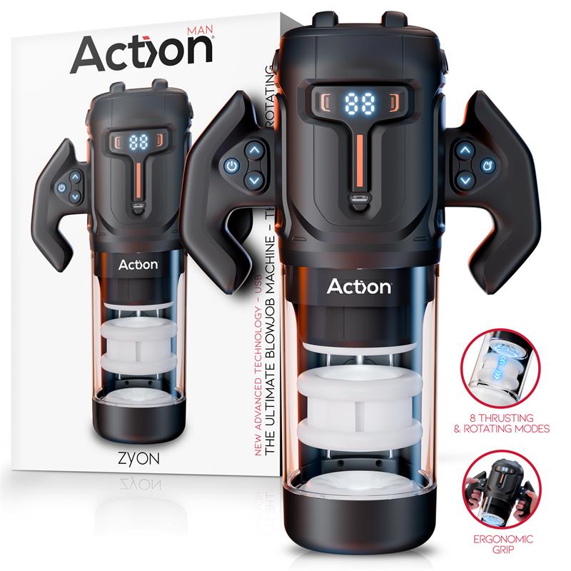 ACTION Zyon Advanced Masturbador Automático com Cima e Baixo e Rotação