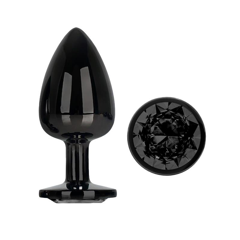 PLUG ANAL DE METAL BLACKGEM COM JOIA PRETA TAMANHO L