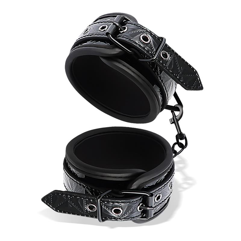 ALGEMAS DE PULSO AJUSTÁVEIS BLACK SAPPHIRE EM COURO VEGANO DE SAFIRA