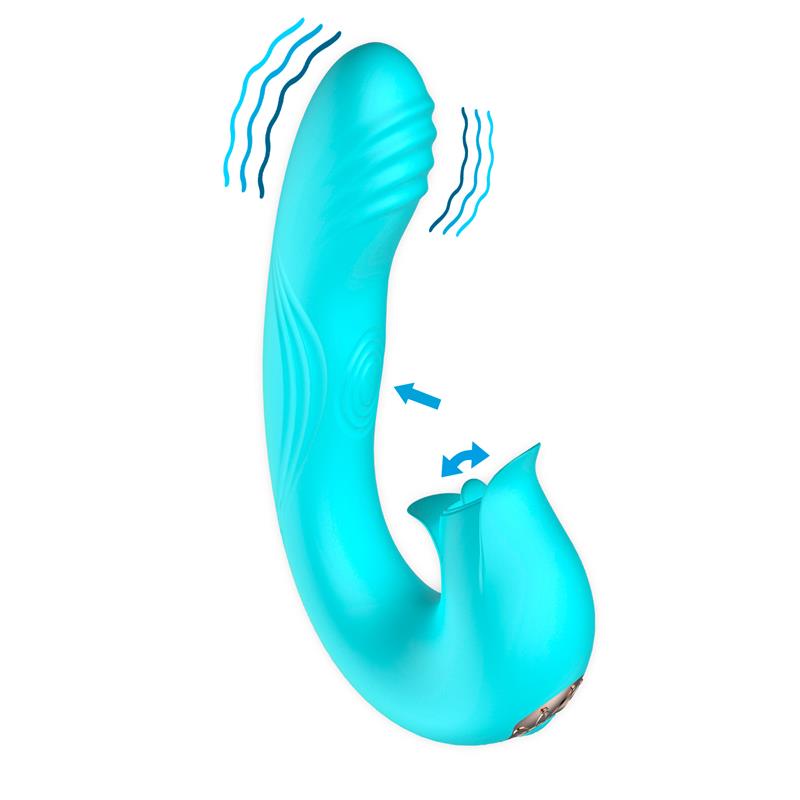 VIBRADOR HYDRA INTOYOU COM LÍNGUA ESTIMULADORA DE PULSAÇÃO E CLITÓRIS 3 MOTORES USB