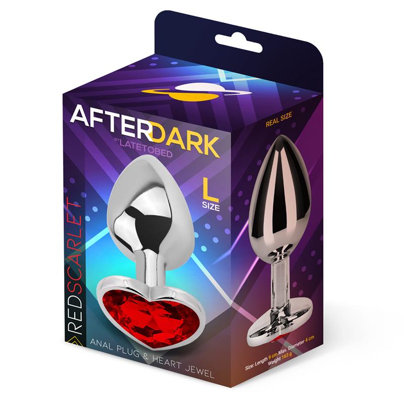 PLUG ANAL CORAÇÃO BASE VERMELHO ESCARLATE TAMANHO L