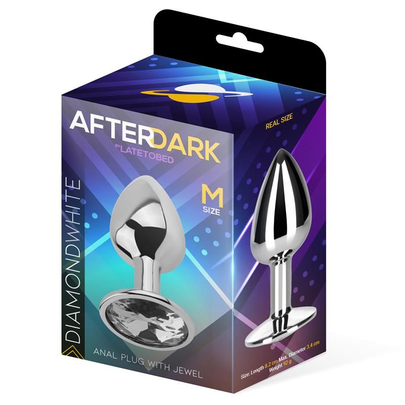 PLUG ANAL COM JACK COLOR WHITE DIAMOND TAMANHO M