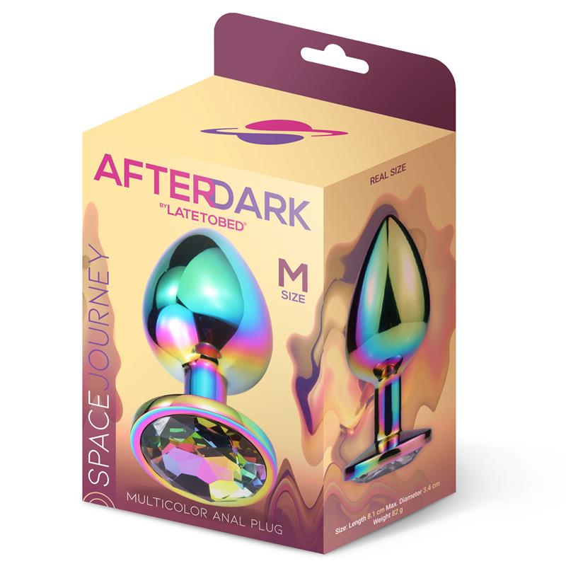PLUG ANAL MULTICOLORIDO AFTERDARK SPACE JOURNEY E JOIA TAMANHO M