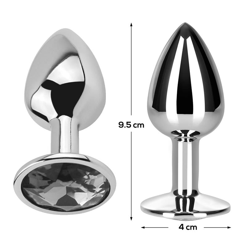 PLUG ANAL COM DIAMANTE BRANCO JEWEL TAMANHO L