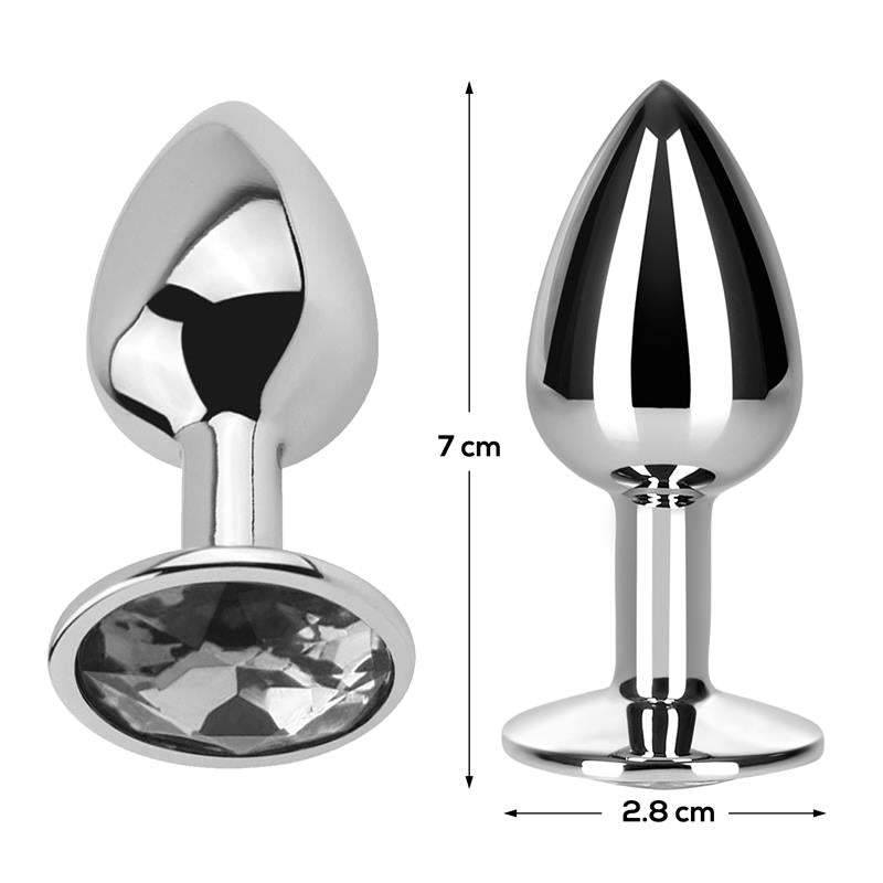 PLUG ANAL COM JOIA DE DIAMANTE BRANCO TAMANHO S