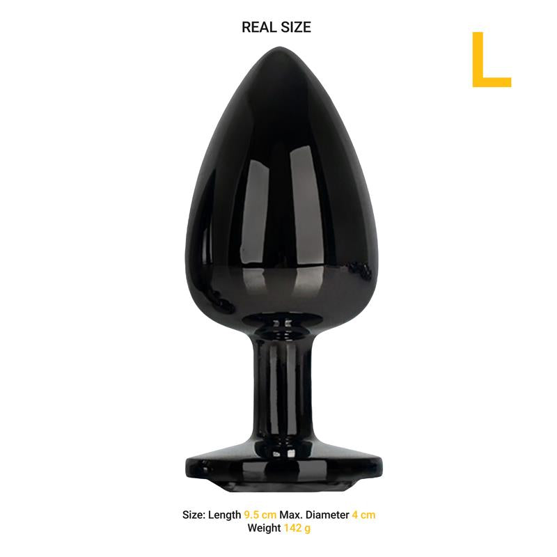 PLUG ANAL DE METAL BLACKGEM COM JOIA PRETA TAMANHO L