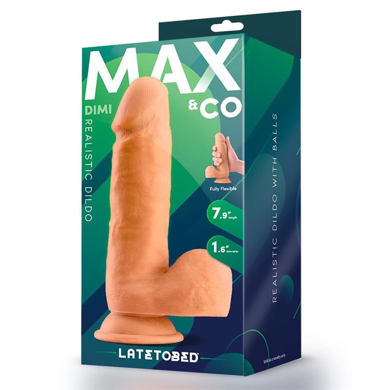 MAX & CO DIMI DILDO REALISTA COM TESTÍCULOS 7,9" NATURAL