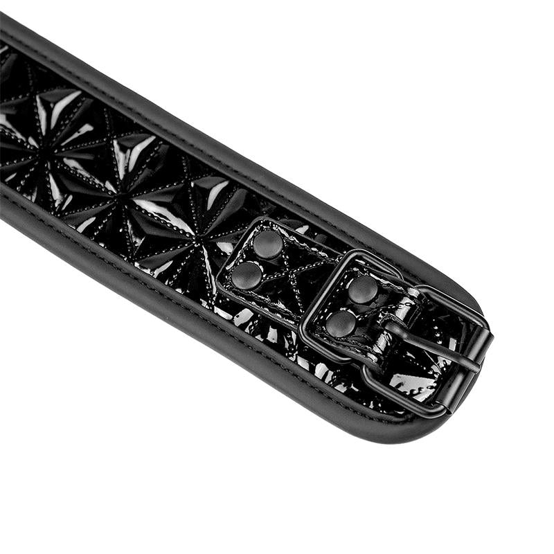 COLAR DE COURO VEGANO DE SAFIRA BLACK SAPPHIRE COM ALÇA