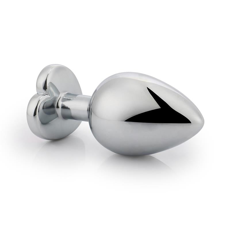 PLUG ANAL COM JOIA DE CORAÇÃO VERMELHO ESCARLATE TAMANHO M