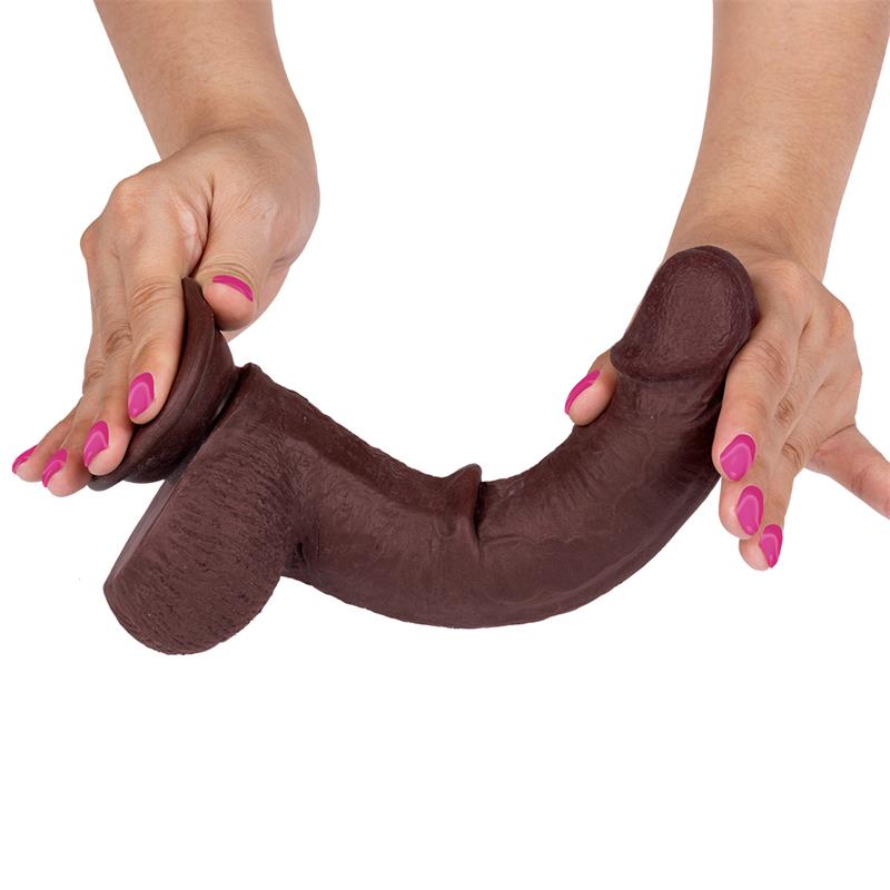 DILDO REALISTA CAMADA DUPLA RETRÁTIL E AJUSTÁVEL 9"