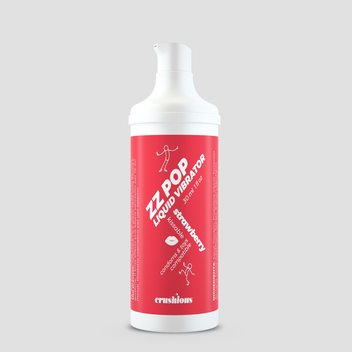 VIBRADOR LÍQUIDO ZZ POP COM AROMA MORANGO 30ML
