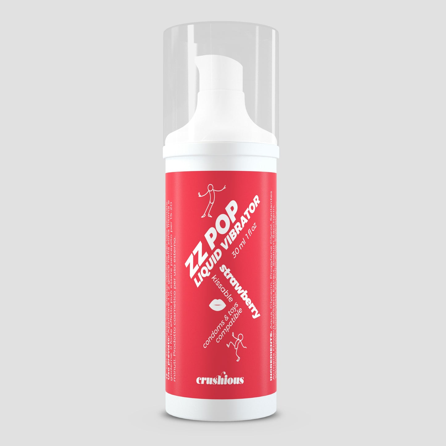 VIBRADOR LÍQUIDO ZZ POP COM AROMA MORANGO 30ML