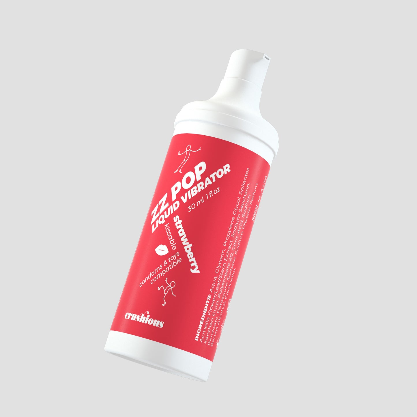 VIBRADOR LÍQUIDO ZZ POP COM AROMA MORANGO 30ML