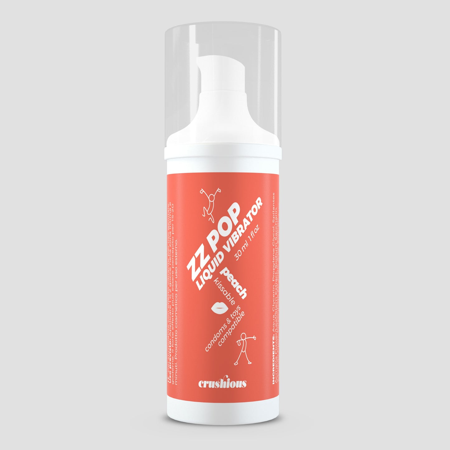 VIBRADOR LÍQUIDO ZZ POP COM AROMA PÊSSEGO 30ML