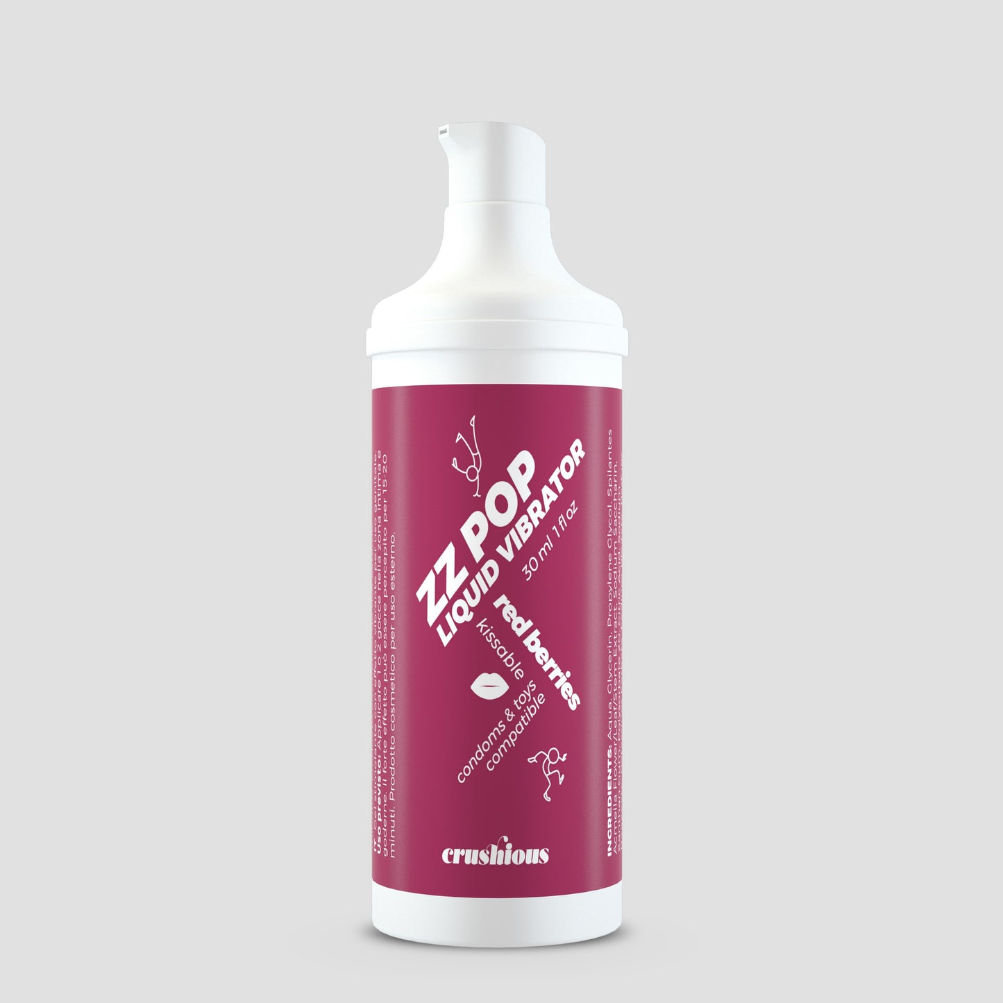 VIBRADOR LÍQUIDO ZZ POP COM AROMA FRUTOS VERMELHOS 30ML