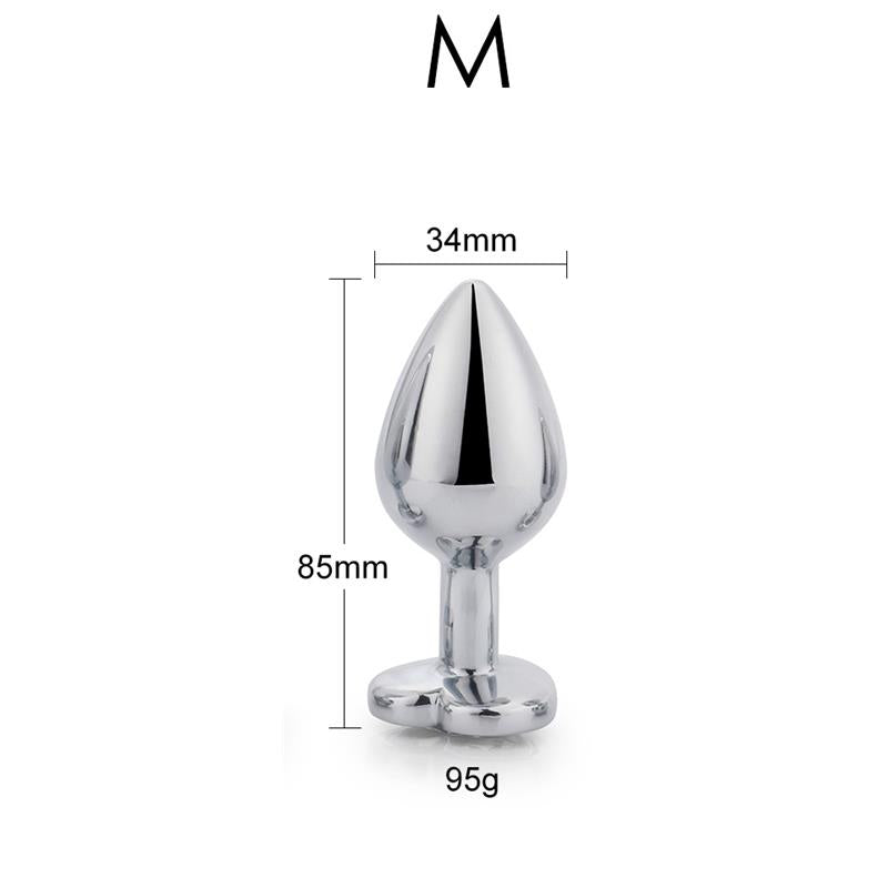 PLUG ANAL COM JOIA DE CORAÇÃO VERMELHO ESCARLATE TAMANHO M