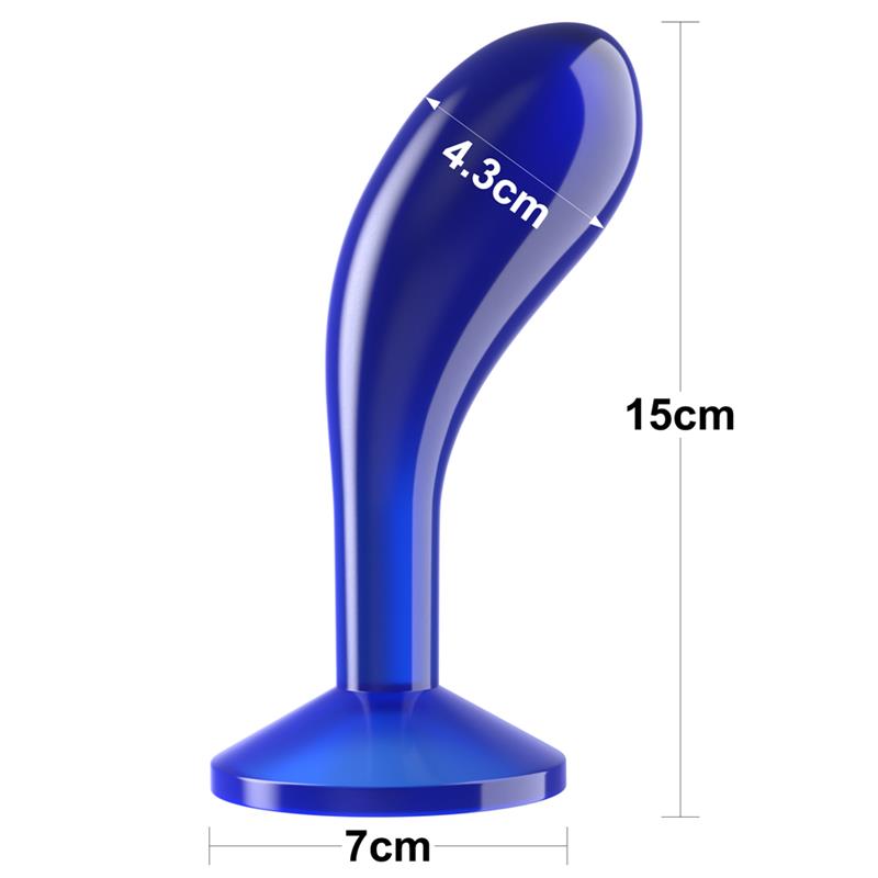 PLUG ANAL LOVETOY IMPECÁVEL TRANSPARENTE AZUL 6