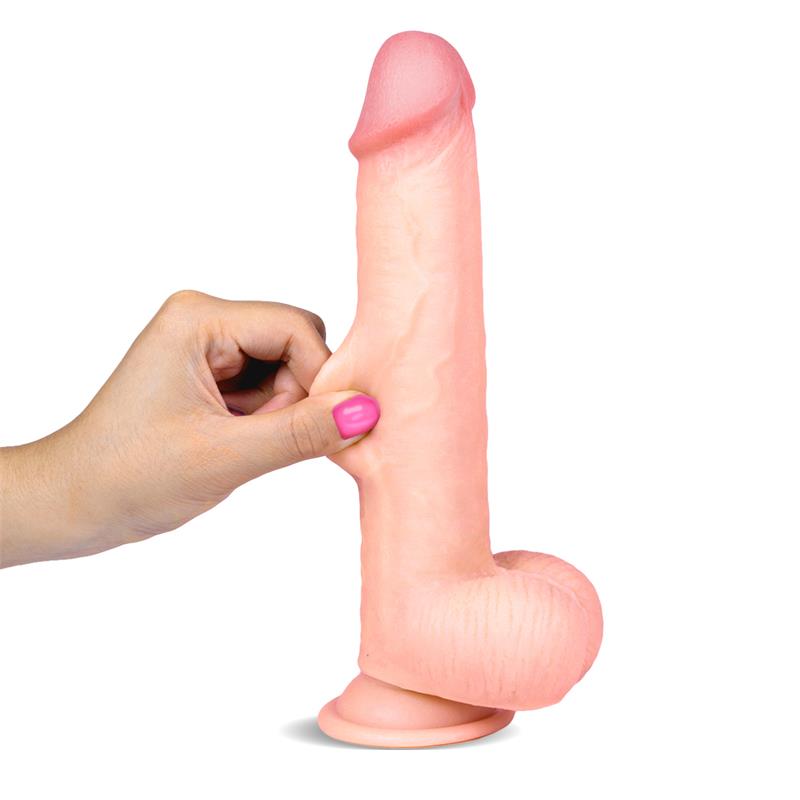 DILDO REALISTA CAMADA DUPLA RETRÁTIL E AJUSTÁVEL 9"