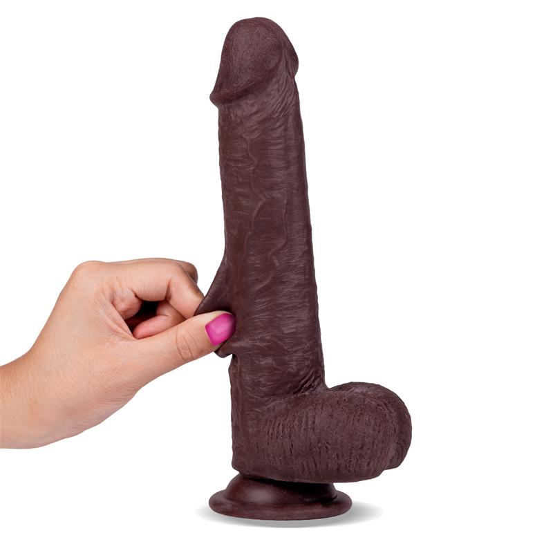 DILDO REALISTA CAMADA DUPLA RETRÁTIL E AJUSTÁVEL 9"
