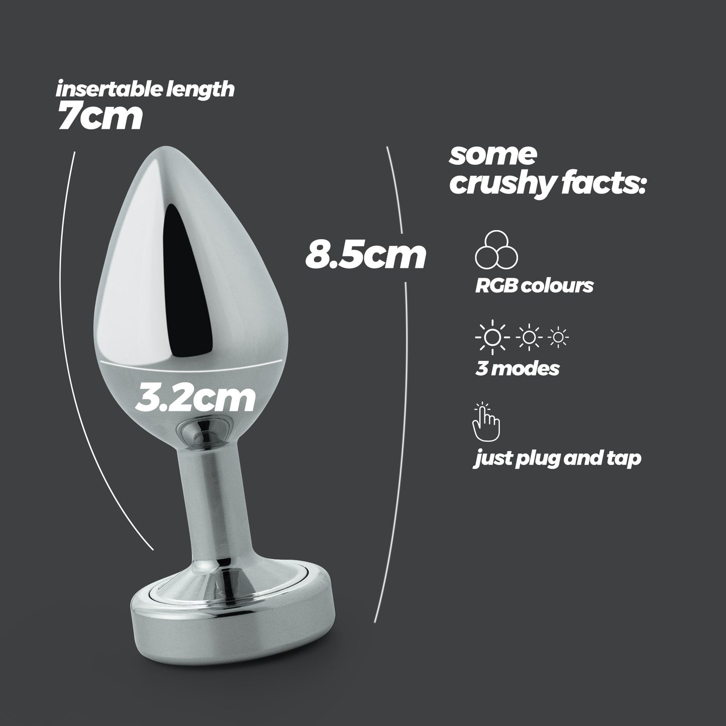 PLUG ANAL MÉDIO COM LED BOREALIS