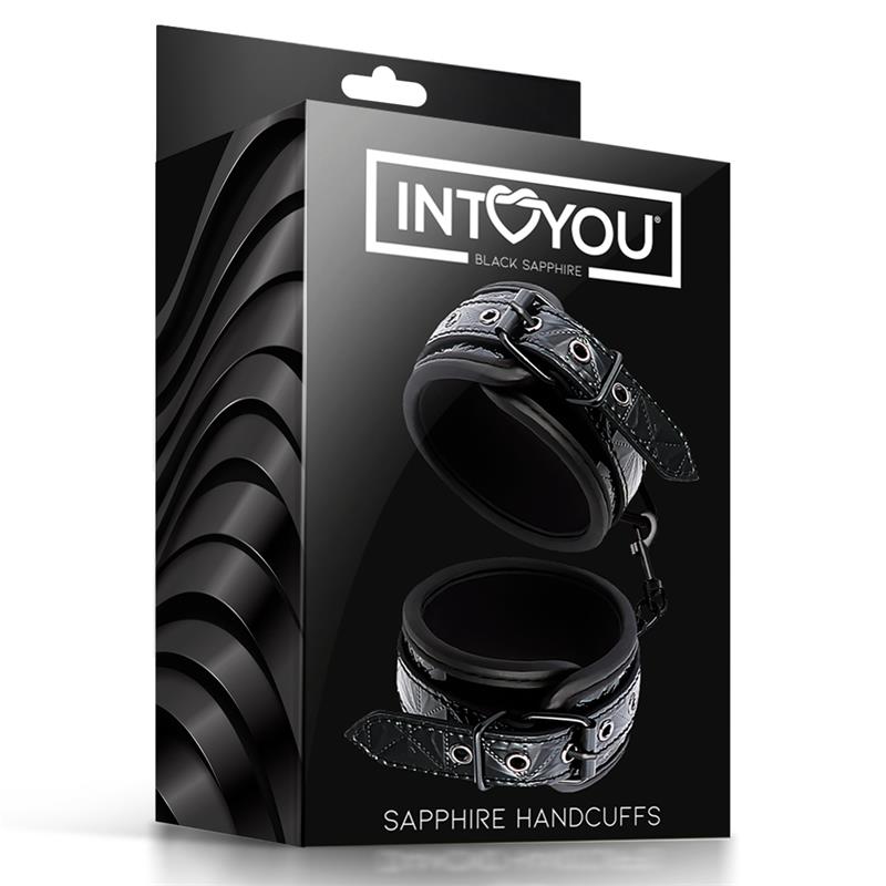 ALGEMAS DE PULSO AJUSTÁVEIS BLACK SAPPHIRE EM COURO VEGANO DE SAFIRA