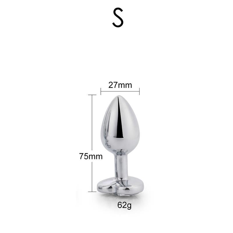PLUG ANAL COM JOIA DE CORAÇÃO BRANCO TAMANHO S