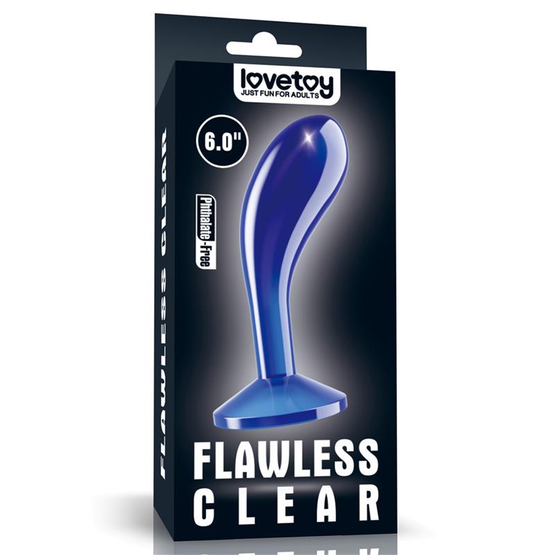 PLUG ANAL LOVETOY IMPECÁVEL TRANSPARENTE AZUL 6