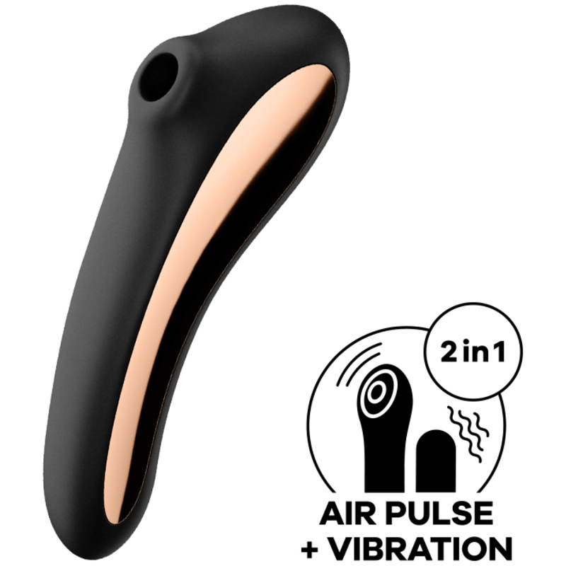 ESTIMULANTE CLIT DE BEIJO DUPLO SATISFYER - PRETO