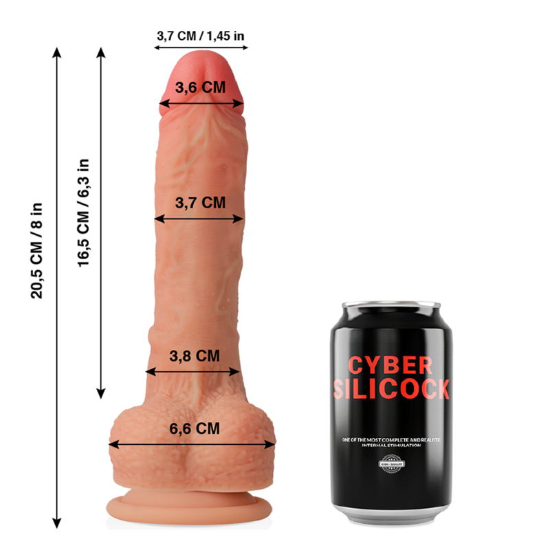 CYBER SILICOCK - SILICONE LÍQUIDO REALISTA CONNOR 20,5 CM -O- 3,7 CM