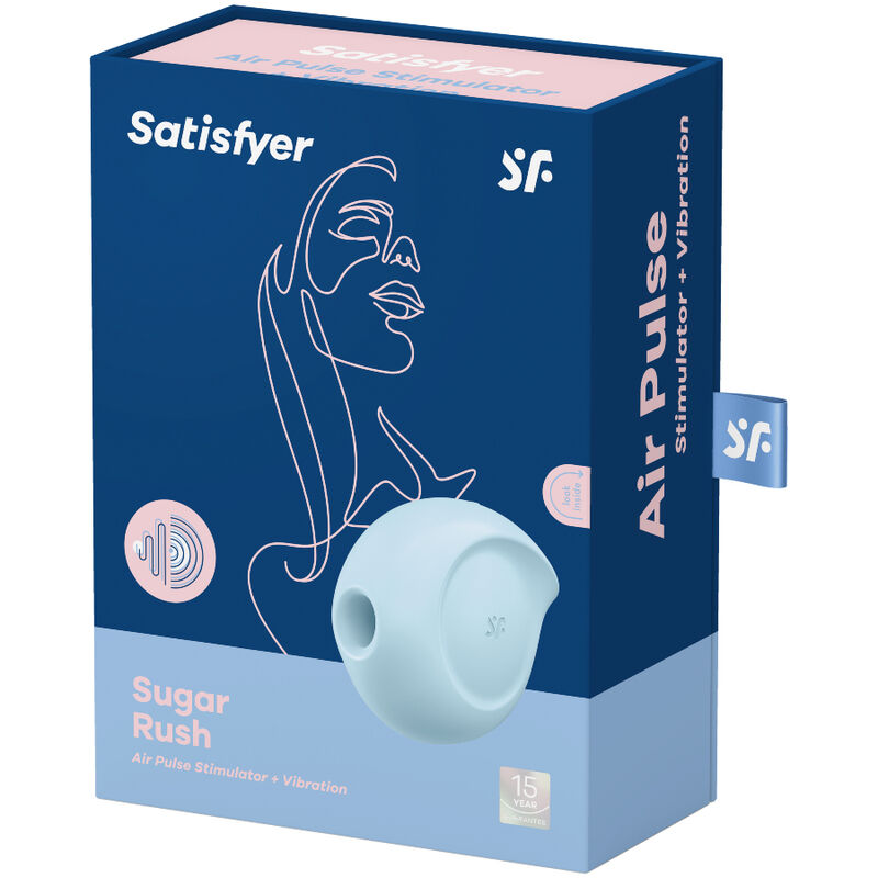 ESTIMULADOR E VIBRADOR SATISFYER SUGAR RUSH - AZUL