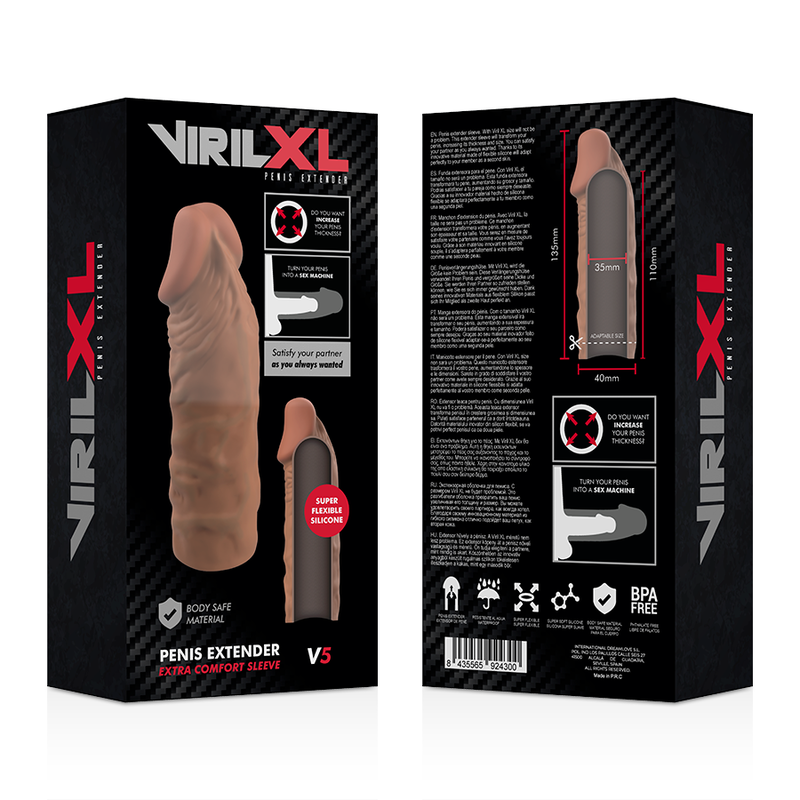 VIRILXL PENIS EXTENDER EXTRA COMFORT SLEEVE V5 BROWN