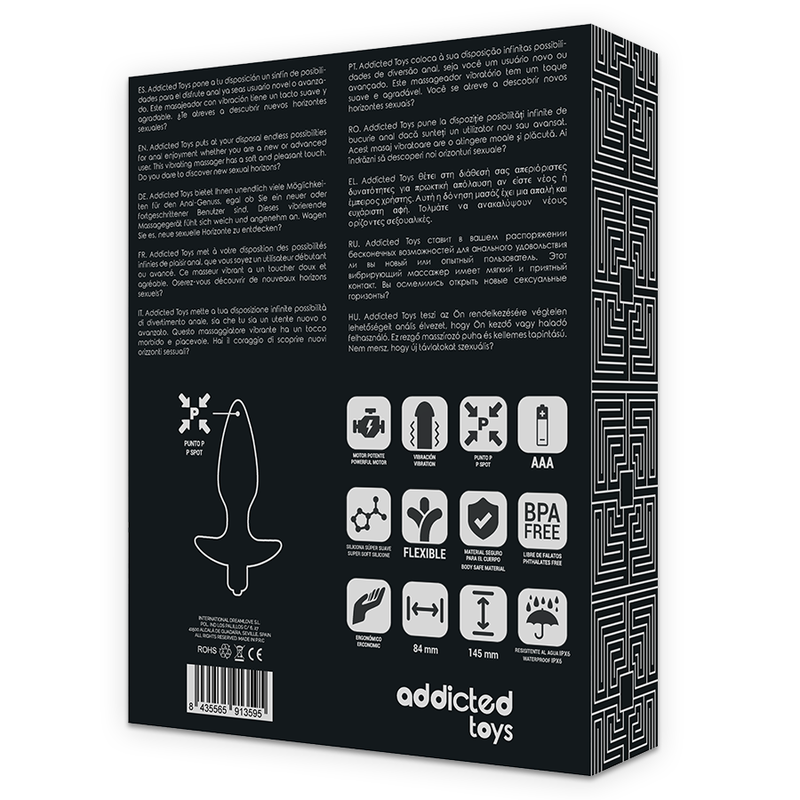 TOYS MASSAGER PLUG ANAL COM VIBRATION BLACK