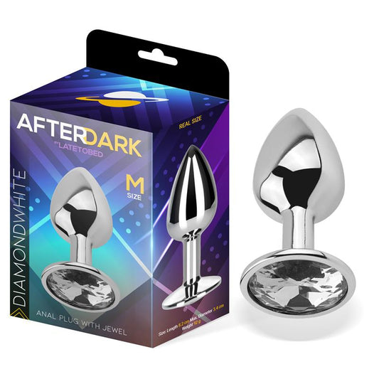 PLUG ANAL COM JACK COLOR WHITE DIAMOND TAMANHO M