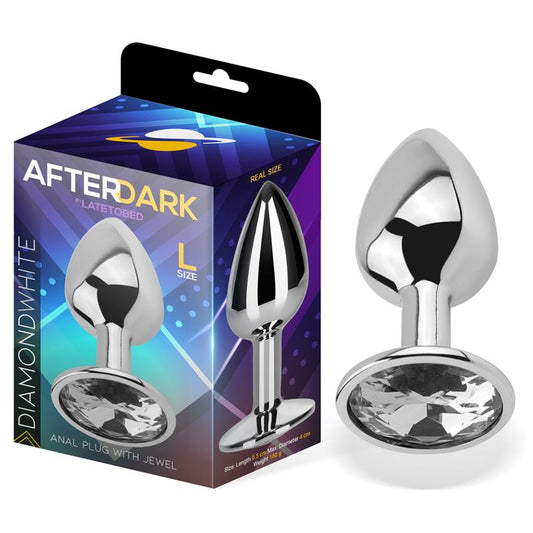 PLUG ANAL COM DIAMANTE BRANCO JEWEL TAMANHO L