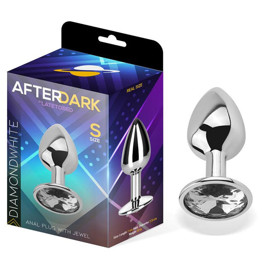 PLUG ANAL COM JOIA DE DIAMANTE BRANCO TAMANHO S