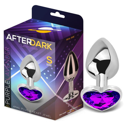 PLUG ANAL COM JOIA DE CORAÇÃO ROXO LAVANDA TAMANHO S