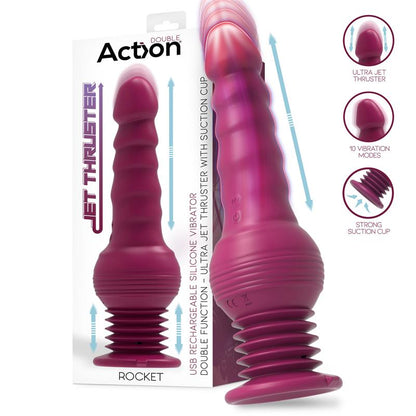 VIBRADOR ACTION ROCKET COM IMPULSO ULTRA JET THRUSTER COM PODEROSA VENTOSA