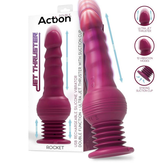 VIBRADOR ACTION ROCKET COM IMPULSO ULTRA JET THRUSTER COM PODEROSA VENTOSA
