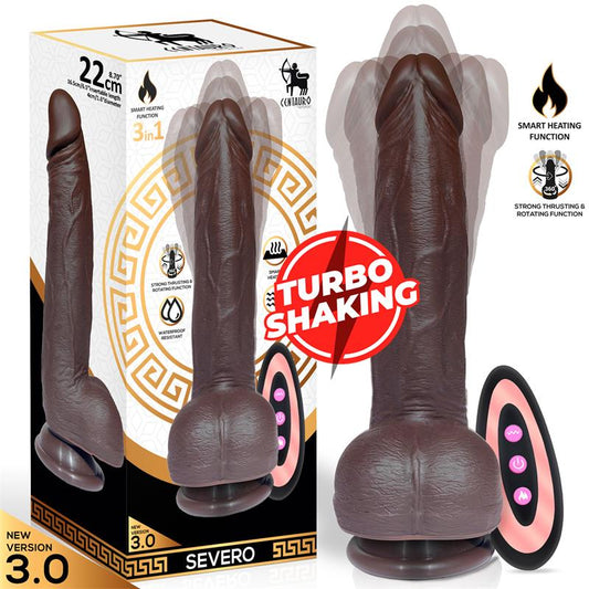 CENTAURO SEVERO VIBRADOR REALISTA TURBO AGITANDO IMPULSO, ROTAÇÃO 360º CONTROLE REMOTO EFEITO DE CALOR