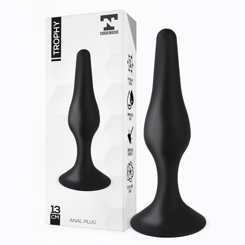 PLUG ANAL TARDENOCHE TROPHY 13 CM SILICONE PRETO