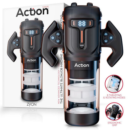 ACTION Zyon Advanced Masturbador Automático com Cima e Baixo e Rotação