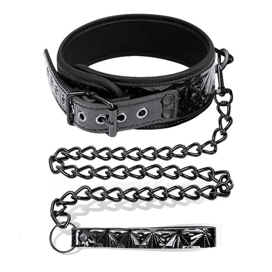 COLAR DE COURO VEGANO DE SAFIRA BLACK SAPPHIRE COM ALÇA