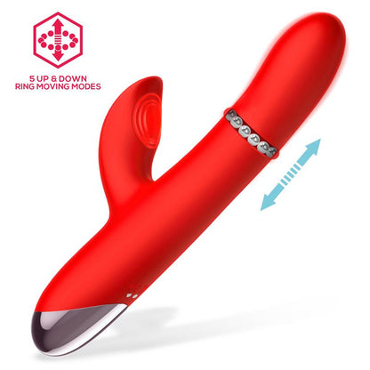 VIBRADOR INTOYOU DIVYA COM ANEL DE BOLA INTERNO PARA CIMA E PARA BAIXO E PULSAÇÃO 3 MOTORES USB INDEPENDENTES