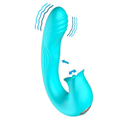 VIBRADOR HYDRA INTOYOU COM LÍNGUA ESTIMULADORA DE PULSAÇÃO E CLITÓRIS 3 MOTORES USB