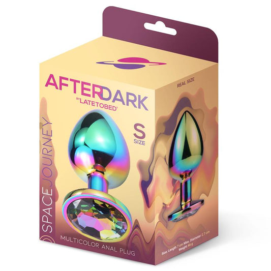 PLUG ANAL MULTICOLORIDO AFTERDARK SPACE JOURNEY E JOIA TAMANHO S