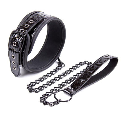 COLAR DE COURO VEGANO DE SAFIRA BLACK SAPPHIRE COM ALÇA
